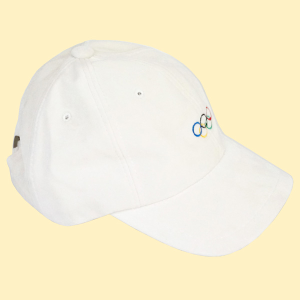 Olympic flag Velveteen Ball Cap (ivory)