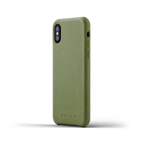 [무쪼] Full Leather Case for iPhone X - Olive