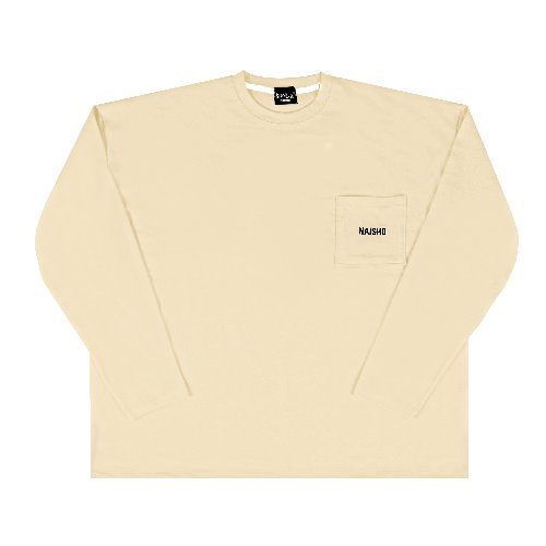 [나이쇼] Simple pocket logo T-shirt (Cream)
