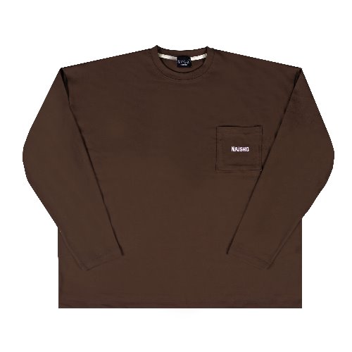 [나이쇼] Simple pocket logo T-shirt (Brown)