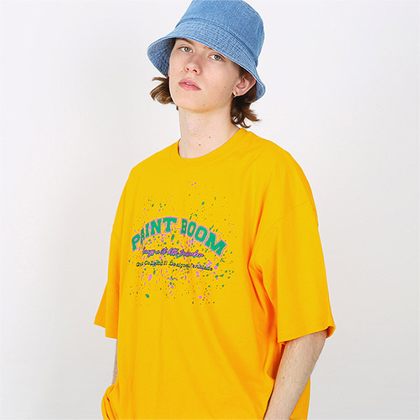 [텐블레이드] 페인트 탄 스마일 반팔 티셔츠-옐로우
