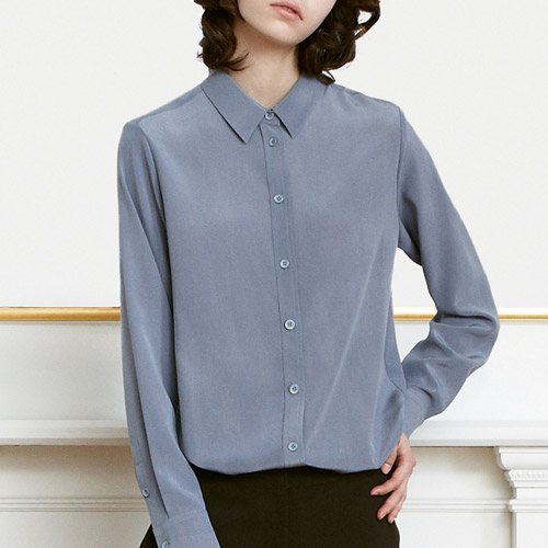 SOLID WASHING BLOUSE - SKYBLUE
