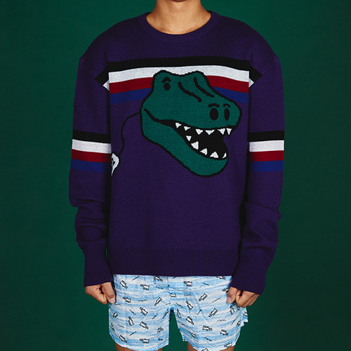 [MINU][WOOL 100%]Dino Toy sweater[Purple]