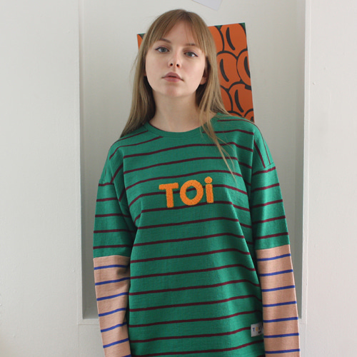 [토이/TOi] TOKYO 그린 S/T 티셔츠 배색 베이지