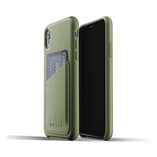 [무쪼] Full Leather Wallet Case for iPhone Xr - Olive