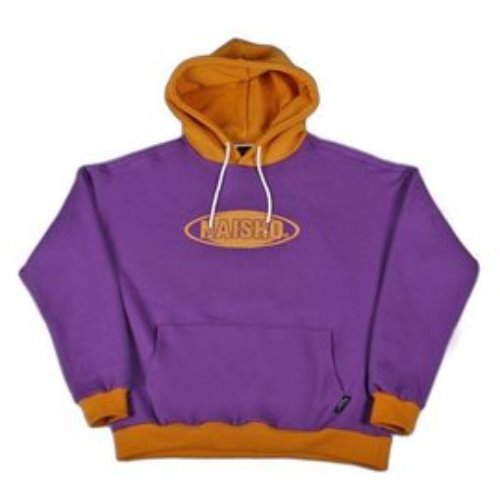 NAISHO purple&amp; mustard color matching hood