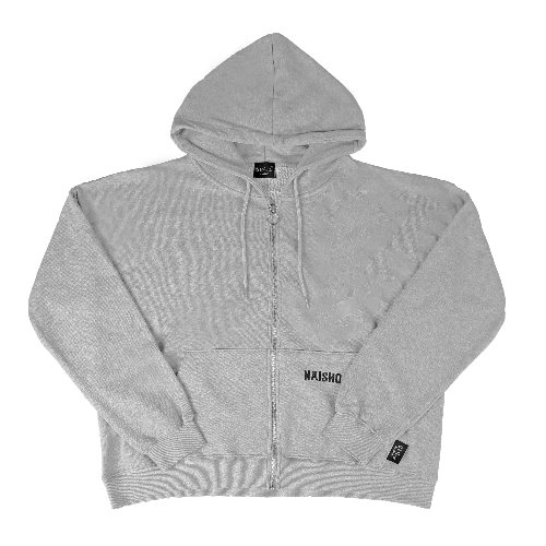 [나이쇼] Simple Name Logo Hood-zipup (Grey)