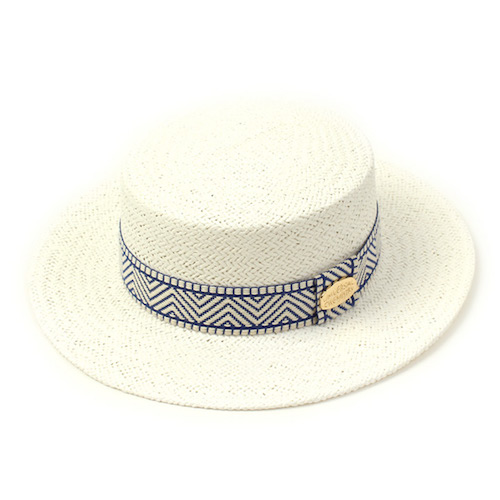 [유니버셜케미스트리] Blue Mono Line White Panama Hat