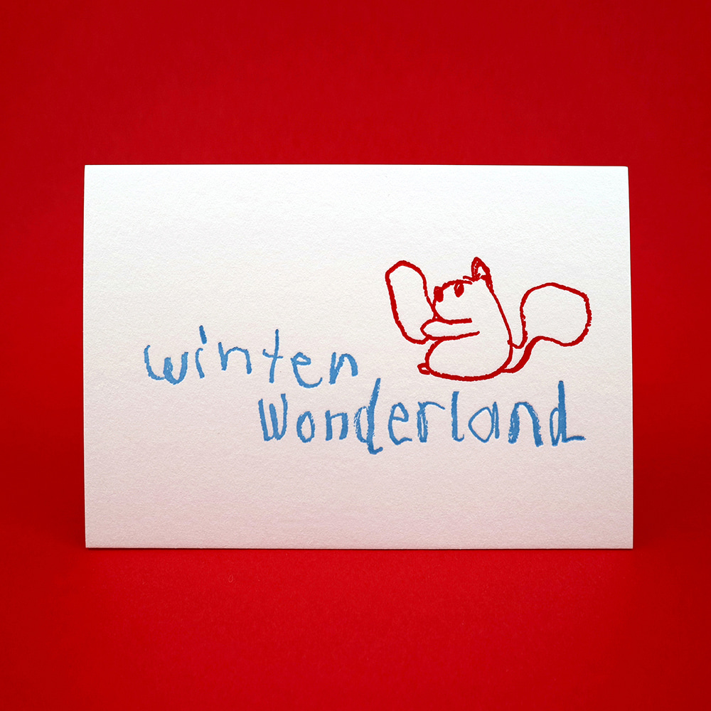 [스튜디오스몰스] 겨울 다람쥐 크리스마스 레터프레스 엽서