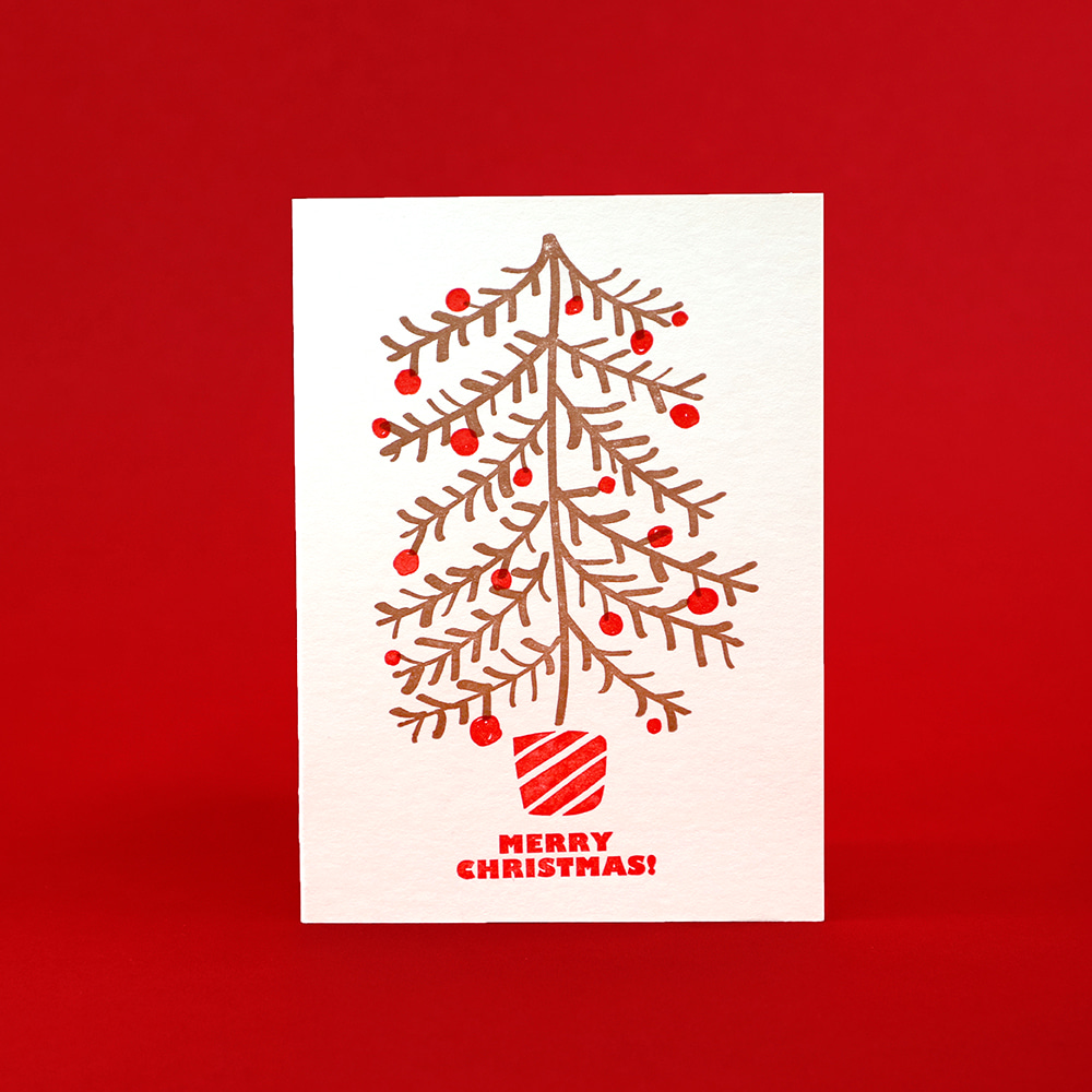[스튜디오스몰스] 크리스마스 골드 트리 레터프레스 카드