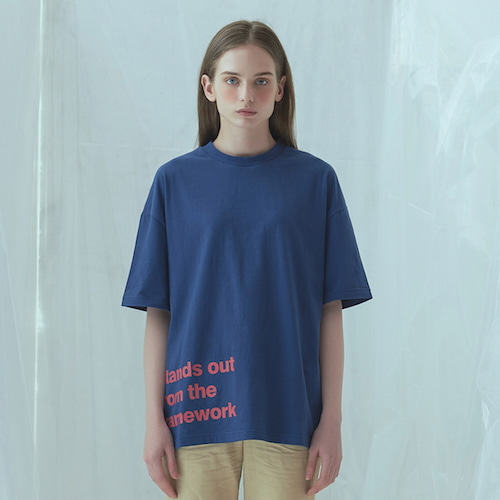 어나더프레임 AF 컬러 슬로건 티셔츠 (마린 블루)