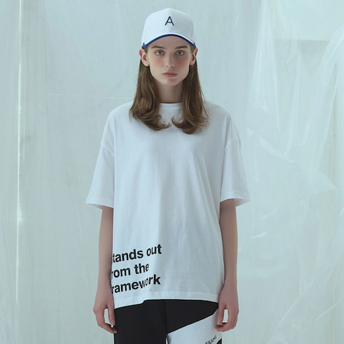 어나더프레임 AF 컬러 슬로건 티셔츠 (화이트)