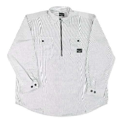 NAISHO Half a zip-up Stripe Shirt