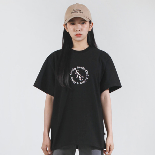 [선데이하비클럽] 서클 로고 티셔츠-블랙