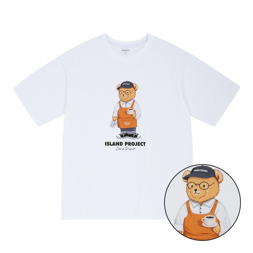 [아일랜드프로젝트] Barista Bear T-Shirt - White