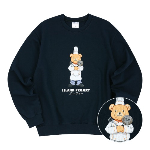 [아일랜드프로젝트] Chef Bear Sweatshirt - Navy