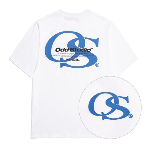 오드스튜디오 OS 세리프 로고 티셔츠 - 화이트