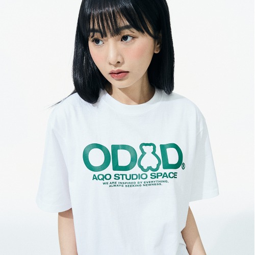 오드스튜디오 AQO x ODSD 베이직 오버핏 티셔츠 - 화이트