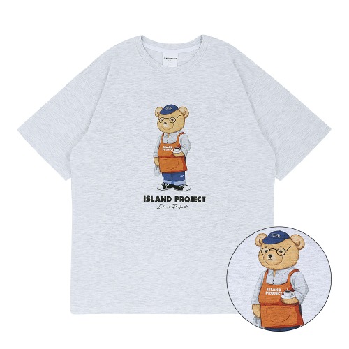 아일랜드프로젝트 Barista Bear T-Shirt - Ash