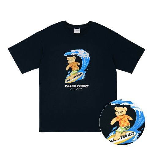 아일랜드프로젝트 Surfing Bear T-Shirt - Navy